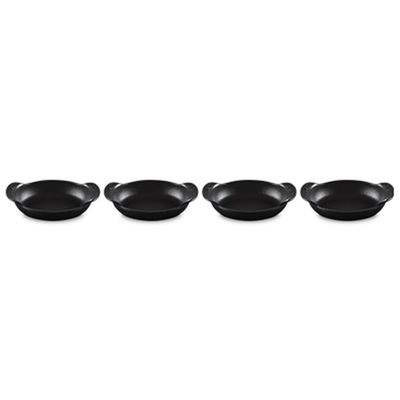 CONJUNTO 4 ASSADEIRAS LE CREUSET OVAL GOURMAND 15CM EM FERRO FUNDIDO BLACK MATTE 20503150000425