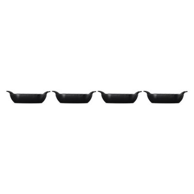 CONJUNTO 4 ASSADEIRAS LE CREUSET RETANGULAR GOURMAND 13CM EM FERRO FUNDIDO BLACK MATTE 20504130000425