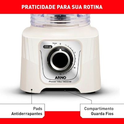 Liquidificador Arno Power Max 1400W Marfim LN64 220V