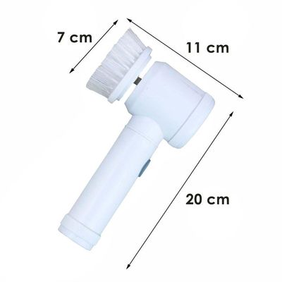 Escova De Limpeza Eletrica Com 3 Cabeças Usb Recarregavel Giratorio Mini