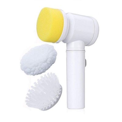 Escova De Limpeza Eletrica Com 3 Cabeças Usb Recarregavel Giratorio Mini