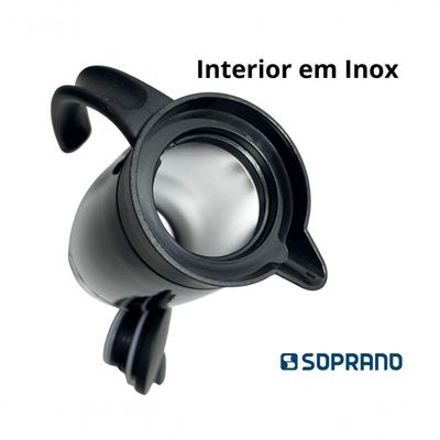 Bule Térmico Soprano 1,5 Lt Aço Inox Com Gatilho Preto