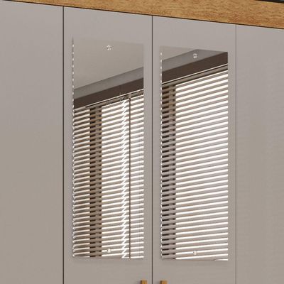 Guarda-roupa Casal 6 Portas 2 Gavetas Com Espelho Estrela Premium Salleto Branco
