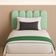 Cabeceira Nuvem Estofada Solteiro 5 Placas Em Suede 45x20cm Verde Claro