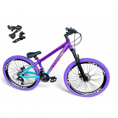 Bicicleta Aro 26 VikingX Tuff X44 21v Disco Roxo-azul