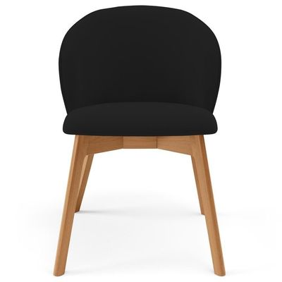 Kit 05 Cadeiras De Jantar E Estar Living Estofada Mia L02 Suede Preto - Lyam Decor