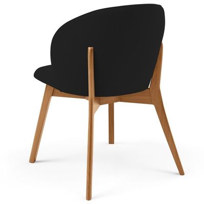 Kit 05 Cadeiras De Jantar E Estar Living Estofada Mia L02 Suede Preto - Lyam Decor