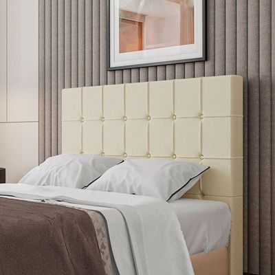 Cabeceira Estofada Casal 140 Cm Turmalina Linho Creme