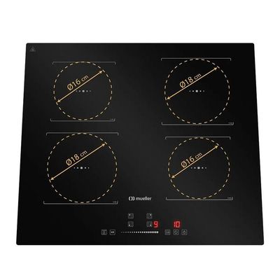 Cooktop Mueller 4 Bocas De Indução Com Turbo MCN4BK 220V