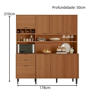 Kit Cozinha Compacta Viena 8 Portas E 2 Gavetas Lukaliam Móveis Jequitiba Jequitiba