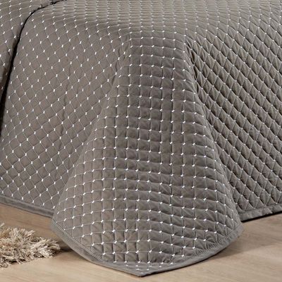 Kit Cobre Leito Vênus Casal Dupla Face Micropercal 200 Fios Liso 3 Peças - Cáqui Camafeu