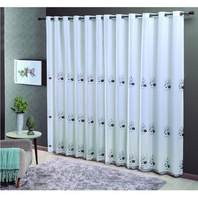 Cortina Dupla Doha Cinza 24 Ilhoses 300x250cm Sultan