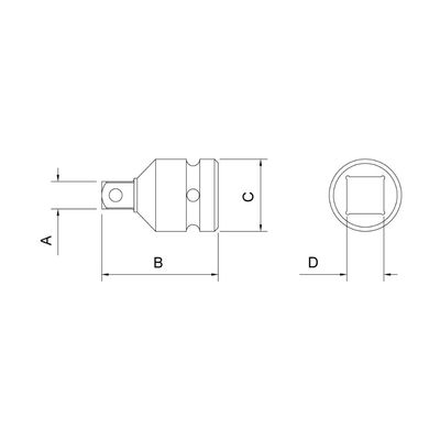 Adaptador para soquetes de impacto - Encaixe 1/2" F x 3/4" M