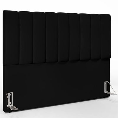 Cabeceira Cama Box Casal King 195 cm Dália W01 Suede Preto - Lyam Decor