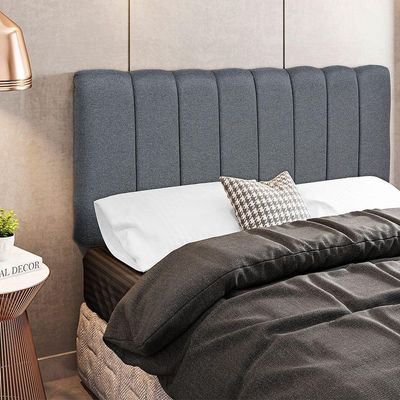Cabeceira Cama Box Painel Solteiro 100 cm Dubai W01 Linho Chumbo - Lyam Decor