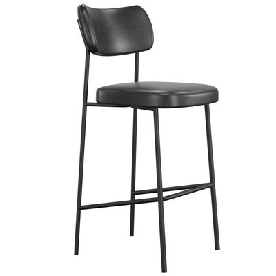 Kit 06 Banquetas Alta Bar Cozinha Sala De Jantar Preto Melina L02 Couríssimo Preto - Lyam Decor