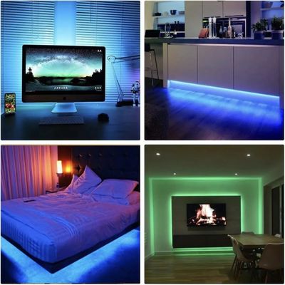 Fita Led Rgb 3528 Rolo 20m C/ Fonte 12v 5a E Controle Remoto
