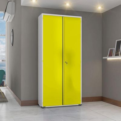 Armário Aço Escritório Fechadura 3 Prateleiras Ea301 Amarelo