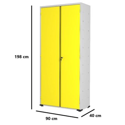 Armário Aço Escritório Fechadura 3 Prateleiras Ea301 Amarelo
