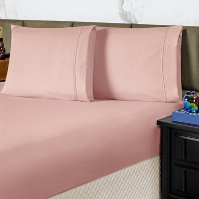 Jogo de Cama Lençol Queen Conforto Percal 300 Fios 3 Peças - Rosê