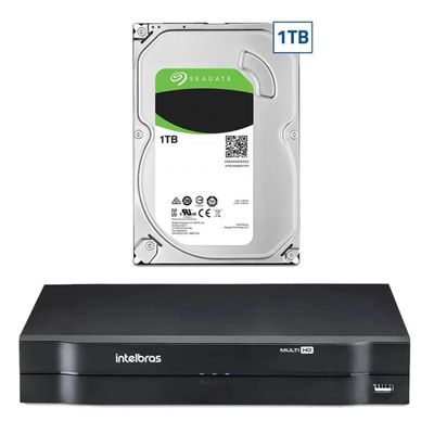 Dvr gravador 4 canais mhdx Full hd intelbras + hd 1tb