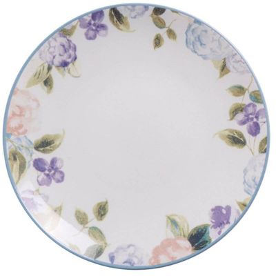 Jogo 12 Pratos Sobremesa Tramontina Aura Porcelana Decorada 19cm Padaria Servir Doces Tortas