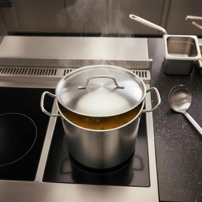 Jogo de Panelas 3 Peças Brinox Profissional Inox 24cm Fundo Triplo com Tampa Cozinha Industrial