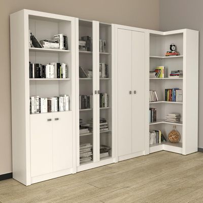 Kit 4 Armários Multiuso de Escritório com 6 Portas Branco