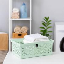 Kit 2 Caixas Organizadoras Crippa Cesto Médio Verde Menta Escritório Banheiro Closet Lavanderia