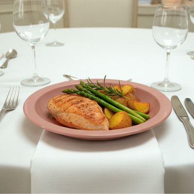 Prato Elegance Fundo Redondo 22cm Rose em Polipropileno