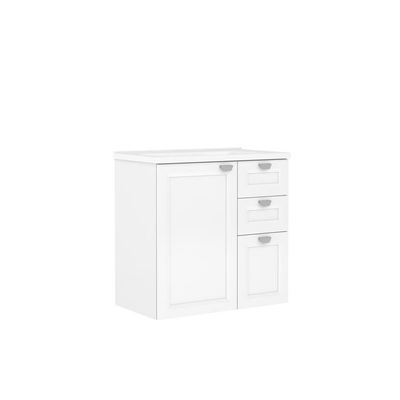 Balcão Banheiro Com Pia 2 Portas 2 Gavetas Branco Bertolini Branco