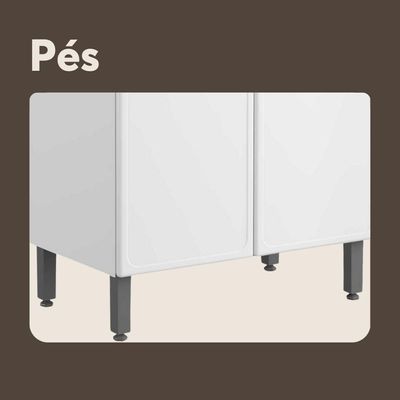Armário Paneleiro De Aço 6 Portas Branco Gourmet Bertolini Branco