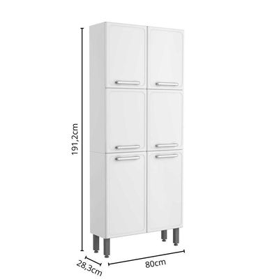Armário Paneleiro De Aço 6 Portas Branco Gourmet Bertolini Branco