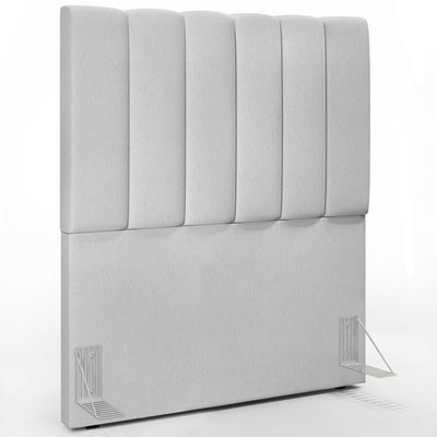 Kit Cabeceira Cama Box Solteiro 100cm e Calçadeira Recamier Baú Dália W01 Linho Cinza - Lyam Decor