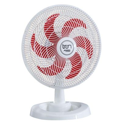Ventilador Médio Maggie Branco Oscilante 220V Pás Vermelha 220V