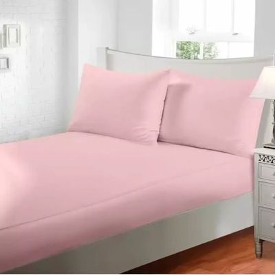 Jogo Cama Casal 4 Pc Poliester Toque de Seda Rosa Jolitex