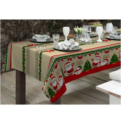Toalha Mesa Quadrada Gourmet 140x140cm Natal Merry  Raner