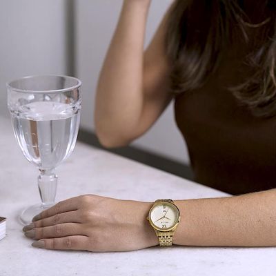 Relógio Seculus Feminino Ref: 44309lpsvda1 Casual Aço Dourado