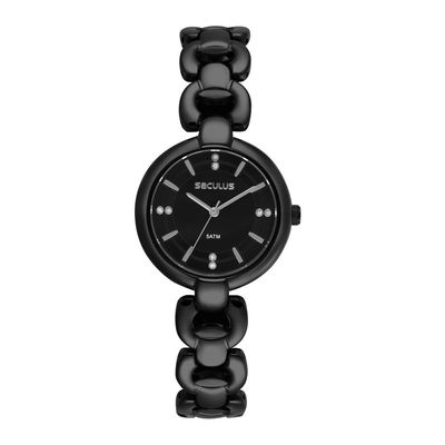 Relógio Seculus Feminino Ref: 23754lpsvpb2 Bracelete Black