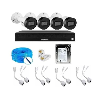 Kit Cftv 4 Câmeras Ip Intebras 1130 Nvd Intelbras 1404