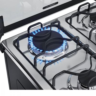 Fogão 4 Bocas Com Mesa Inox Dako Magister Preto Bivolt
