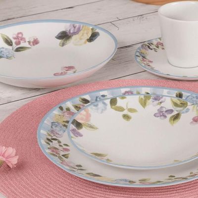 Aparelho de Jantar 20 Peças em Porcelana Decorada Tramontina Aura Mesa Posta 4 Pessoas