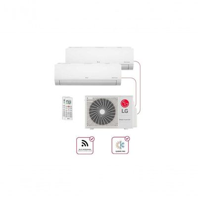 Ar Condicionado Multi Split Inverter 2 Ambientes (Hiwall 2X 9.000BTUS) Quente/Frio WiFi Integrado 220V
