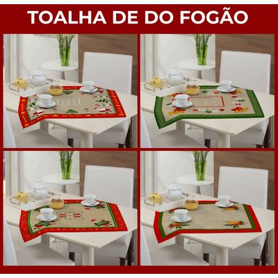 Toalha Mesa Cha Gourmet 60x60cm Natal Sortida Raner