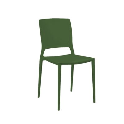 Cadeira Urano Verde Musgo Empilhável em Polipropileno Acrilys