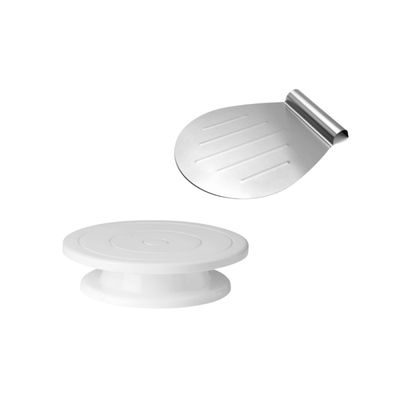 Prato Giratorio e Espatula Salva Bolo Placa Aço Inox Redonda