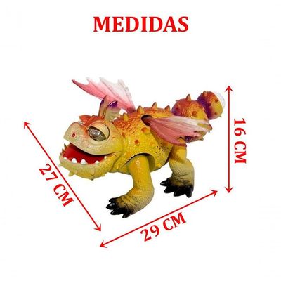 Brinquedo Infantil Dragão Dinossauro Com Luz E Som Movimento