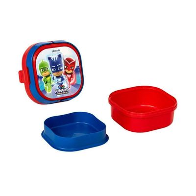 Kit 2 Marmitas 2 Compartimentos Com Alça Pj Masks Decorado Pj Masks