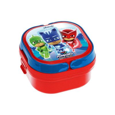 Kit 2 Marmitas 2 Compartimentos Com Alça Pj Masks Decorado Pj Masks
