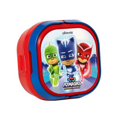 Marmita Com 2 Compartimentos, Trava E Alças 660ml Pj Masks Decorado Pj Masks